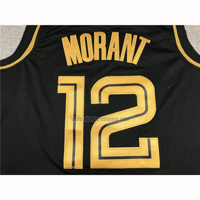 Camiseta Golden Edition Memphis Grizzlies Ja Morant NO 12 Negro